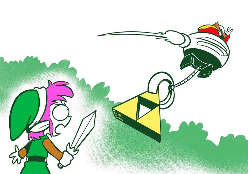 link and dr. eggman (the legend of zelda and 2 more) drawn by brandon_santiago