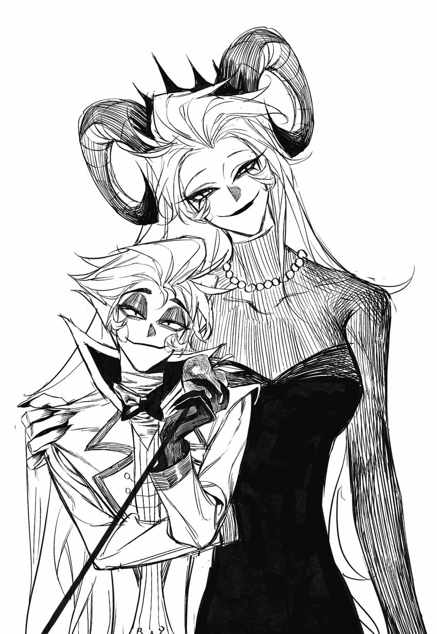 lucifer morningstar and lilith (hazbin hotel) drawn by canggou00952