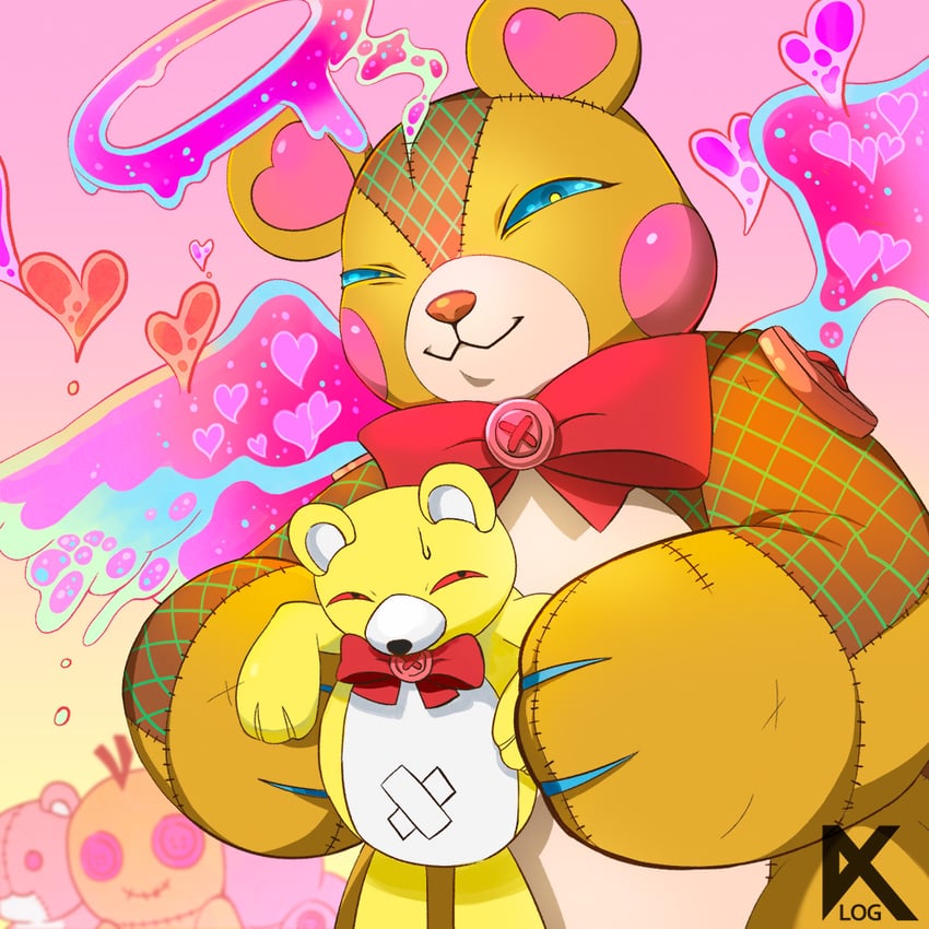 monzaemon and monzaemon x-antibody (digimon) drawn by kasuga_dn