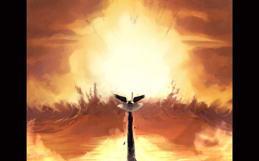 reiuji utsuho (touhou and 1 more) drawn by traghetto