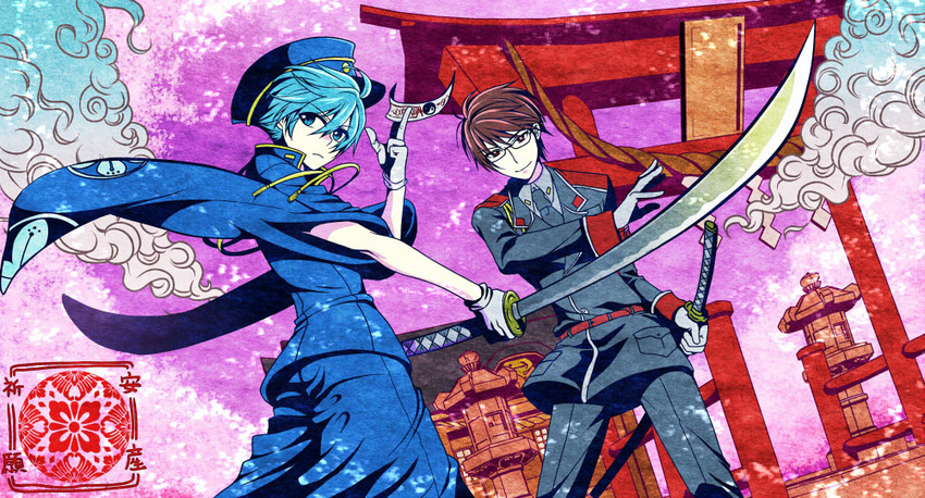 hiyama kiyoteru and kaito (vocaloid and 1 more) drawn by nanami_kazusa