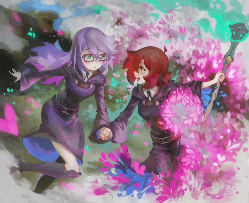 shiny chariot and croix meridies (little witch academia) drawn by visqi