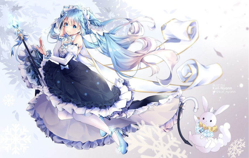 hatsune miku, yuki miku, and rabbit yukine (vocaloid) drawn by kuri_(animejpholic)