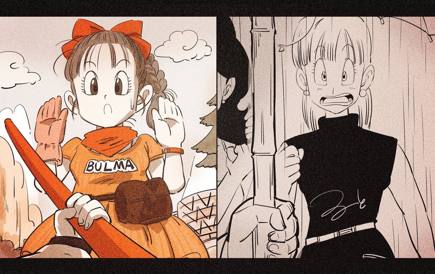 son goku, bulma, and lunch (dragon ball) drawn by ruto830