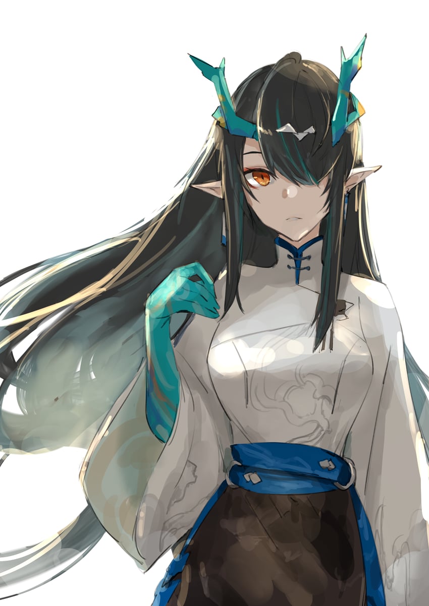 dusk (arknights and 1 more) drawn by e-bushi