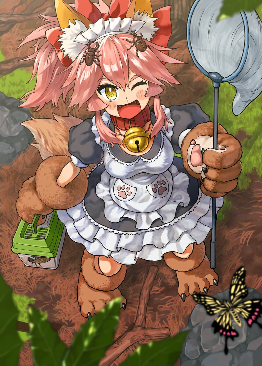 tamamo and tamamo cat (fate and 1 more) drawn by kusama_takato