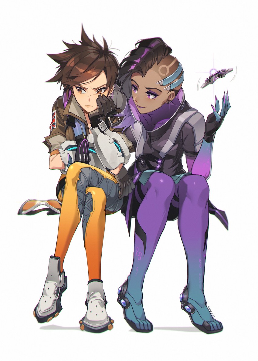 tracer and sombra (overwatch and 1 more) drawn by maro_(lij512)