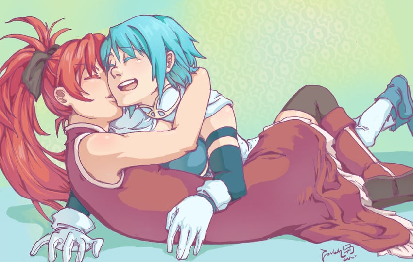 miki sayaka and sakura kyoko (mahou shoujo madoka magica) drawn by river_cinders