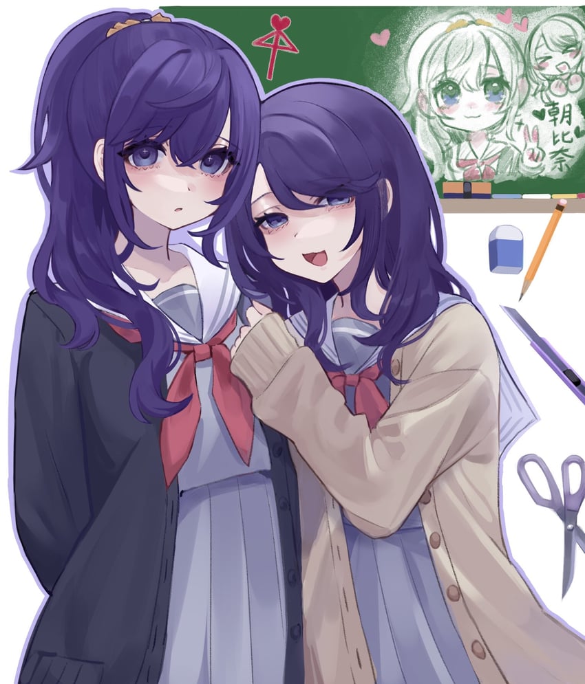 asahina mafuyu and asahina mafuyu's mother (project sekai) drawn by jishou_210