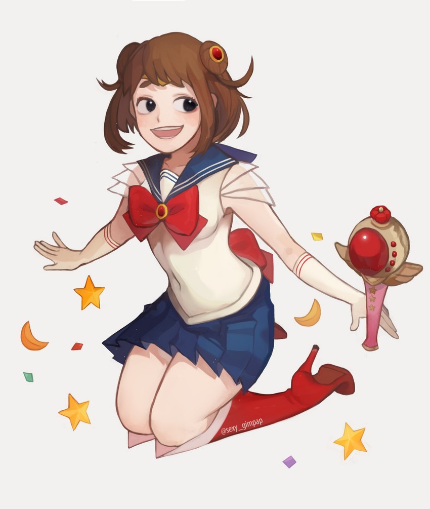 uraraka ochaco and sailor moon (boku no hero academia and 1 more) drawn by sekkim_s2
