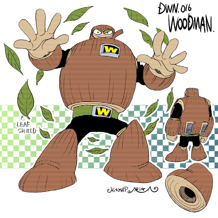 wood man (mega man and 2 more) drawn by ariga_hitoshi
