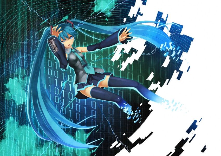 hatsune miku (vocaloid and 1 more) drawn by kunieda