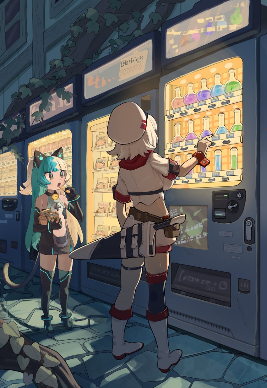 nina and mono (original) drawn by greentanuki