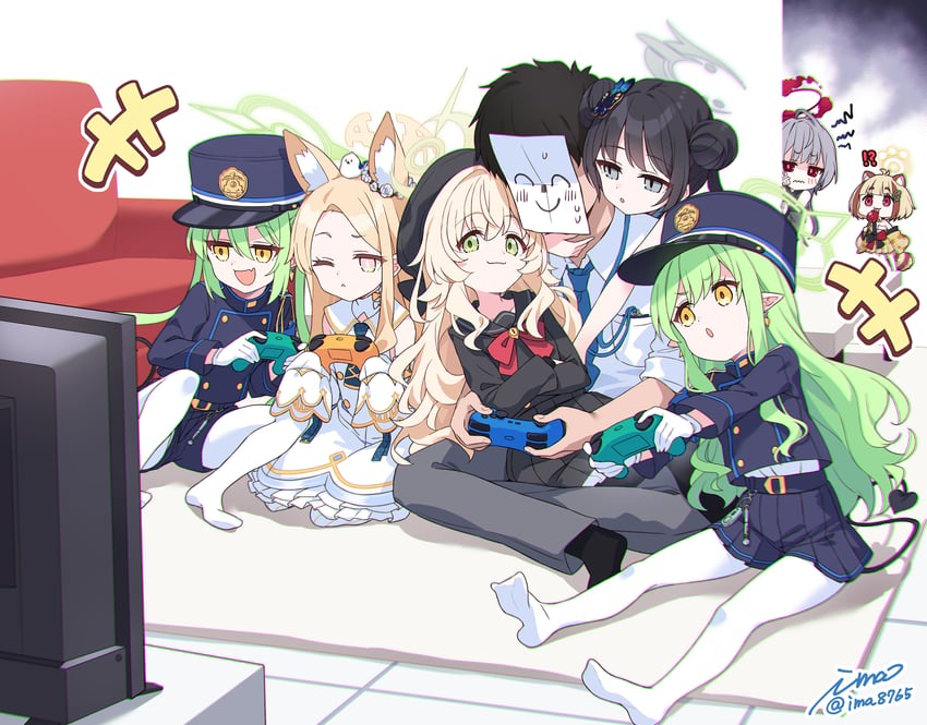 sensei, doodle sensei, kisaki, seia, hikari, and 4 more (blue archive) drawn by ima_(lm_ew)