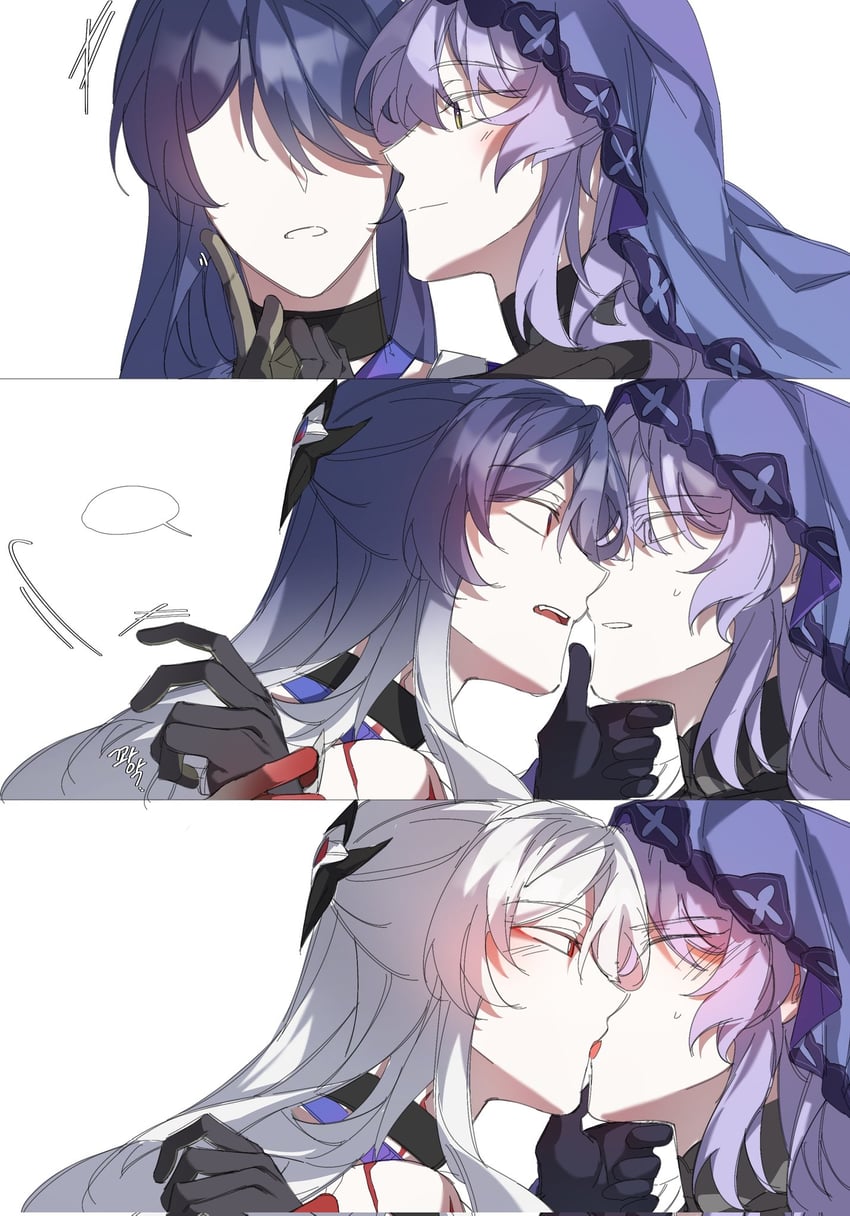 acheron and black swan (honkai and 1 more) drawn by illusion_moon