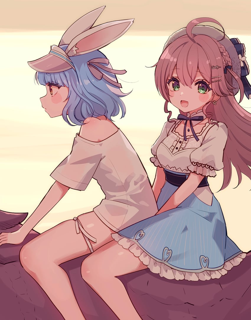 usada pekora and sakura miko (hololive and 1 more) drawn by cream_(nipakupa)