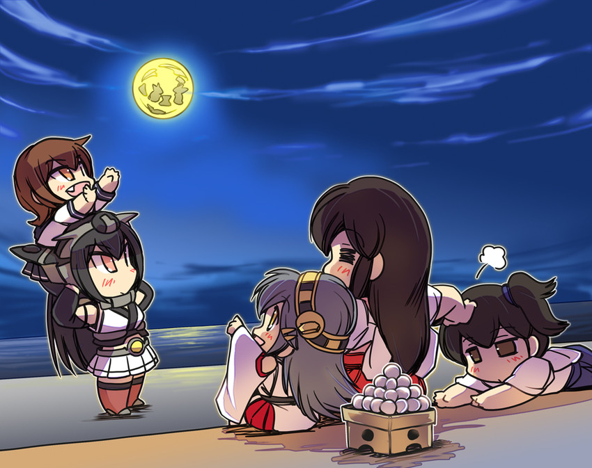 kaga, akagi, ikazuchi, haruna, and nagato (kantai collection) drawn by hisahiko