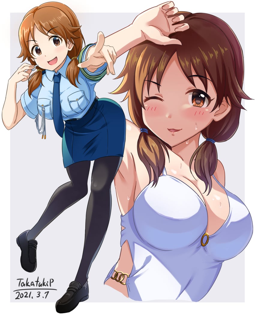 katagiri sanae (idolmaster and 2 more) drawn by takatsuki_p