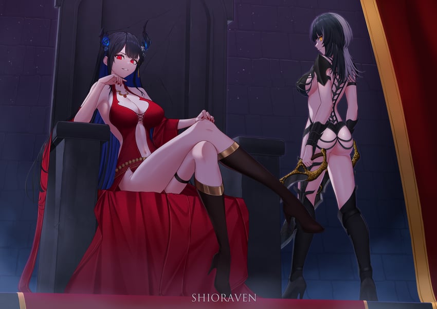 shiori novella, nerissa ravencroft, shahdee, and kaileena (hololive and 3 more) drawn by girarikyo