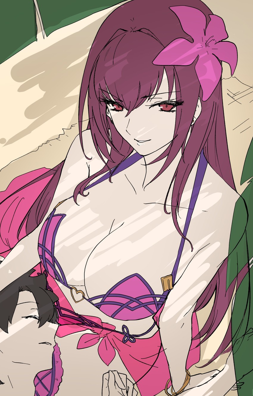 fujimaru ritsuka and scathach (fate and 1 more) drawn by mogi_yasunobu