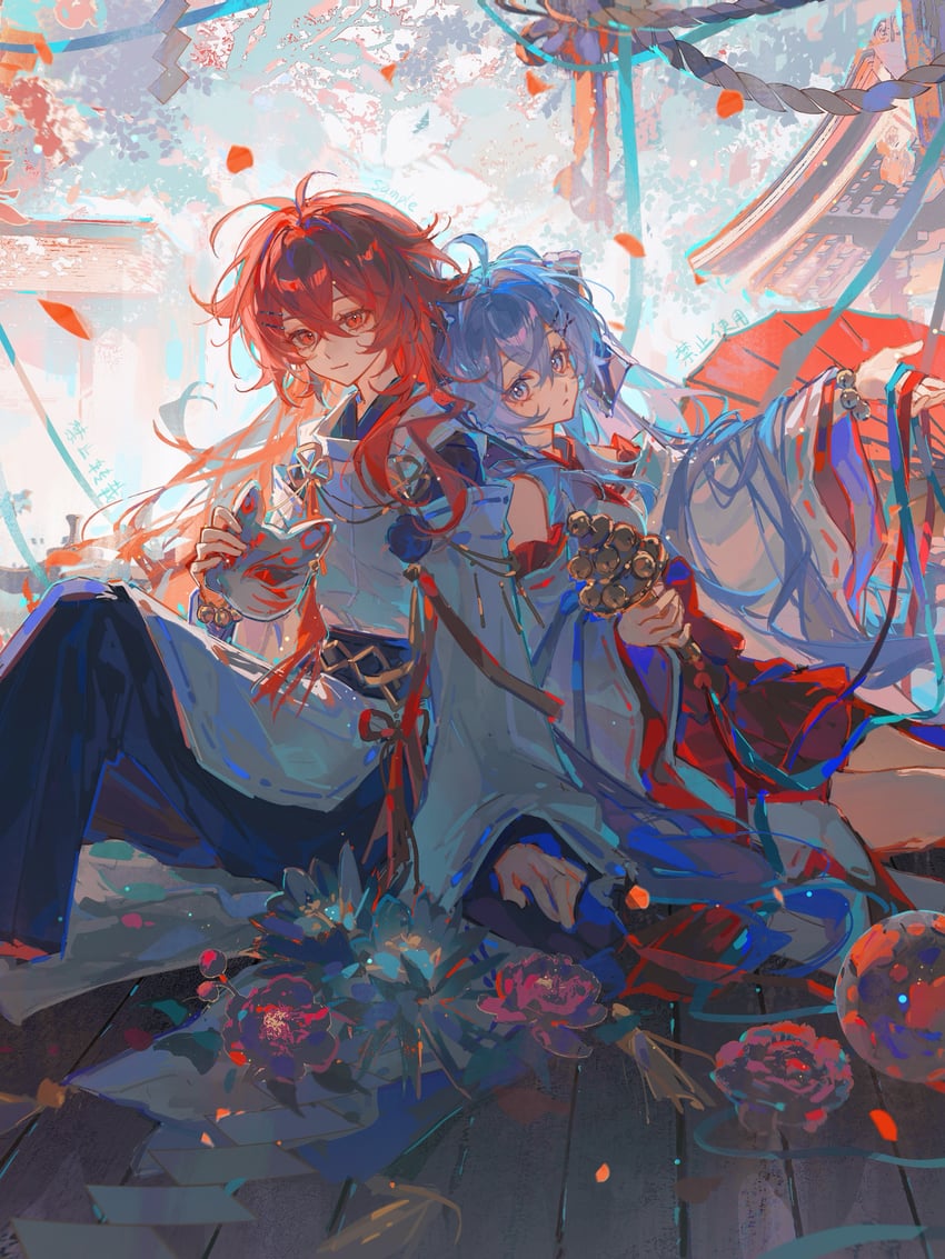 diluc (original and 1 more) drawn by laobaijintian_buhuahua