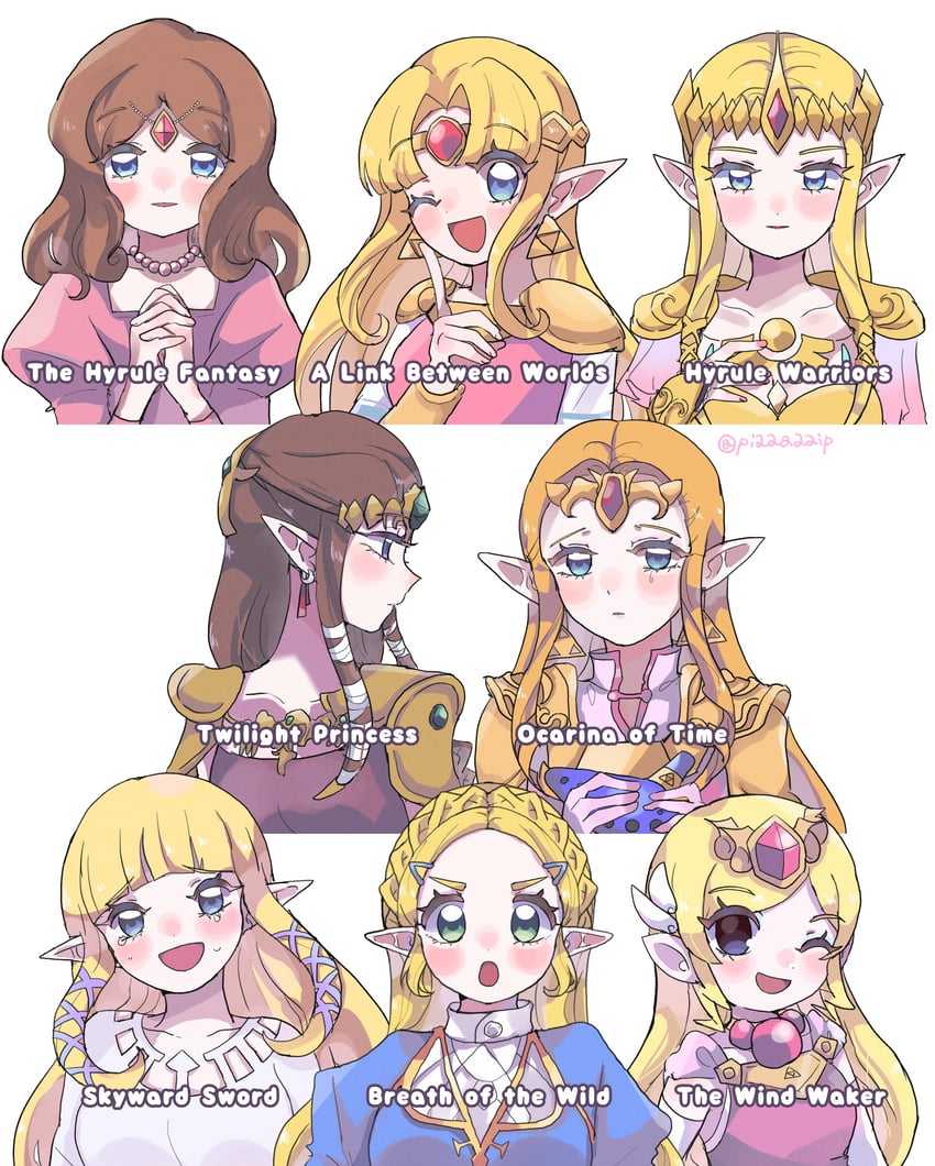 princess zelda and toon zelda (the legend of zelda and 7 more) drawn by n1ku22a