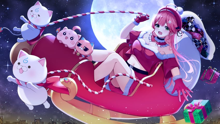 sakura miko, 35p, kintoki, and maguchi (hololive) drawn by mira_bluesky3