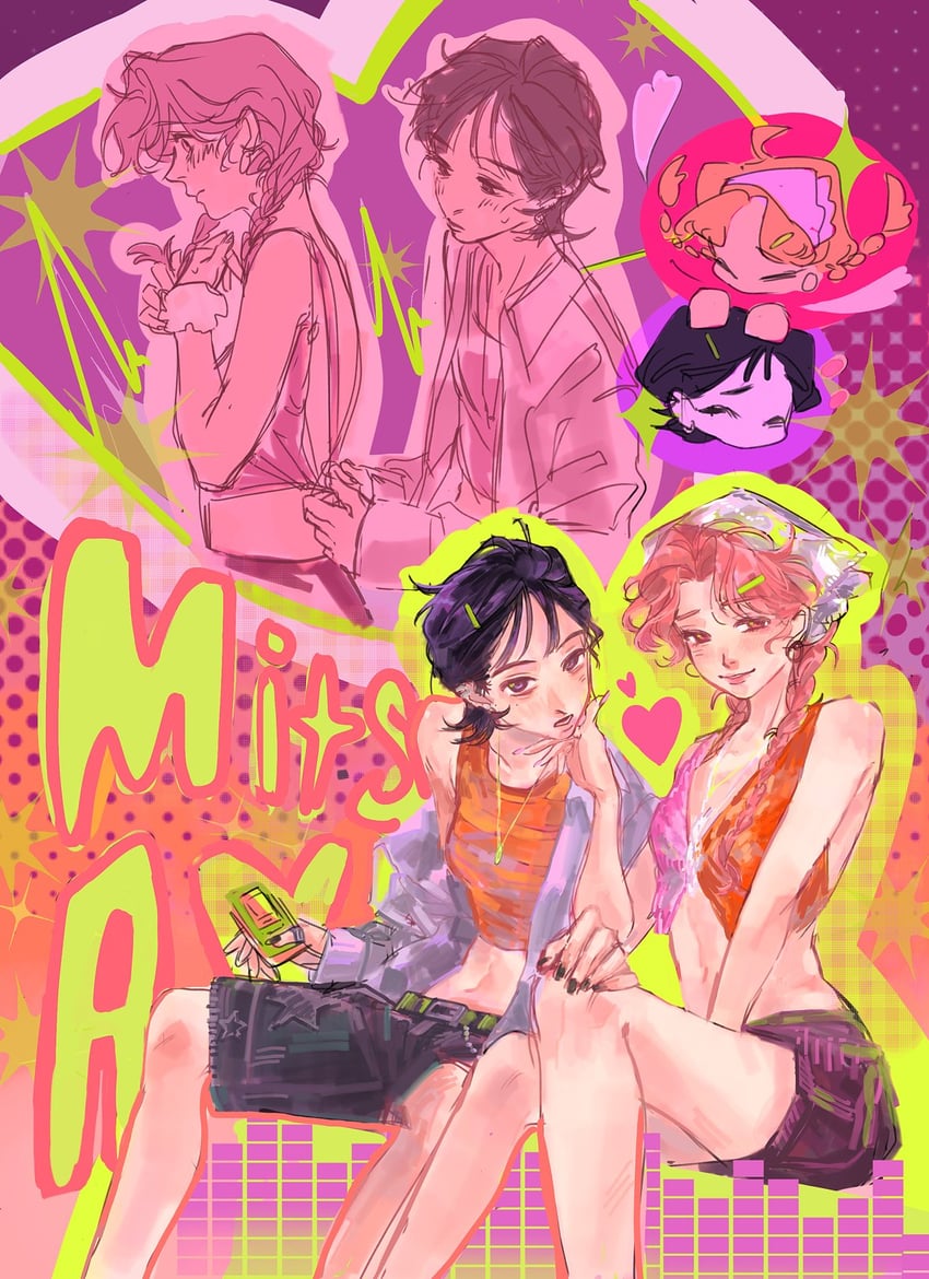 koga mitsuki and oosawa aya (kininatteru hito ga otoko ja nakatta) drawn by punsai