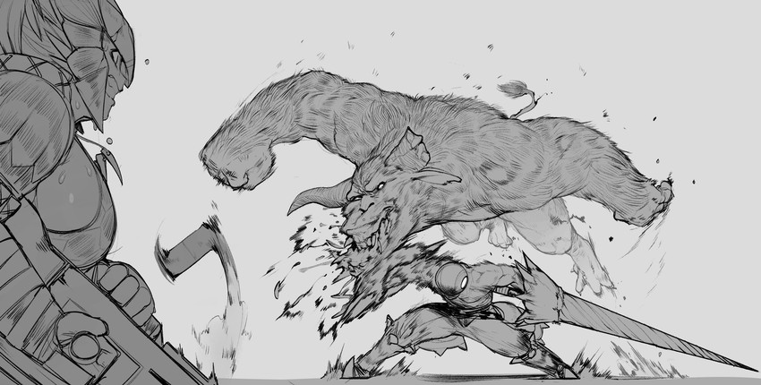 monster hunter, rajang, and krekkball (monster hunter) drawn by krekkov