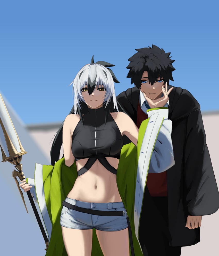 fujimaru ritsuka, nagao kagetora, and uesugi kenshin (fate and 1 more) drawn by paperpillar