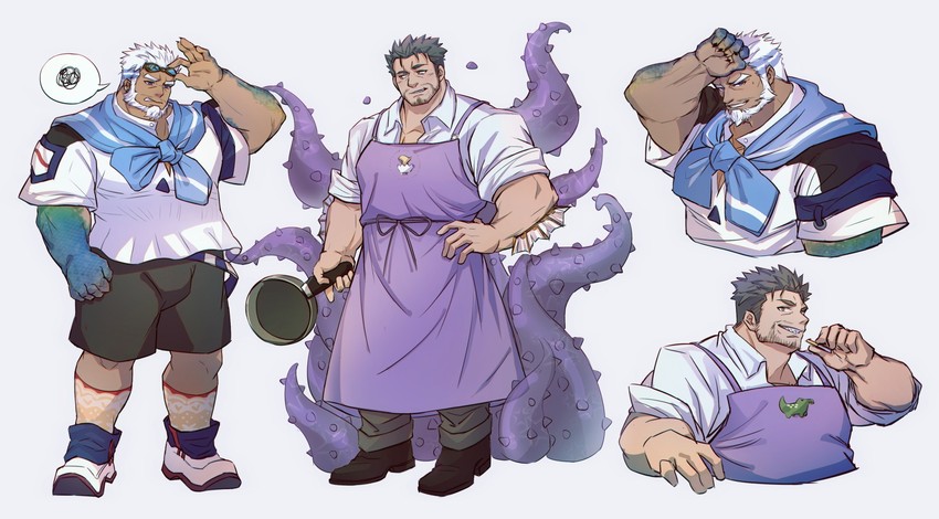 aegir and dagon (tokyo afterschool summoners) drawn by sdz_(inazuma)