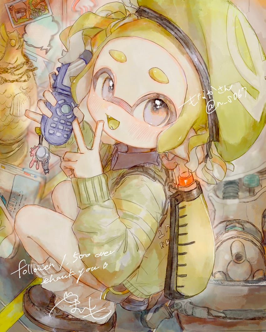 inkling player character, inkling girl, and cohozuna (splatoon and 1 more) drawn by imoyamaimo
