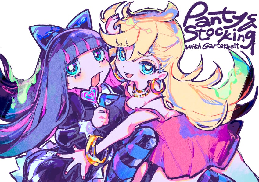 stocking and panty (panty & stocking with garterbelt) drawn by kiato