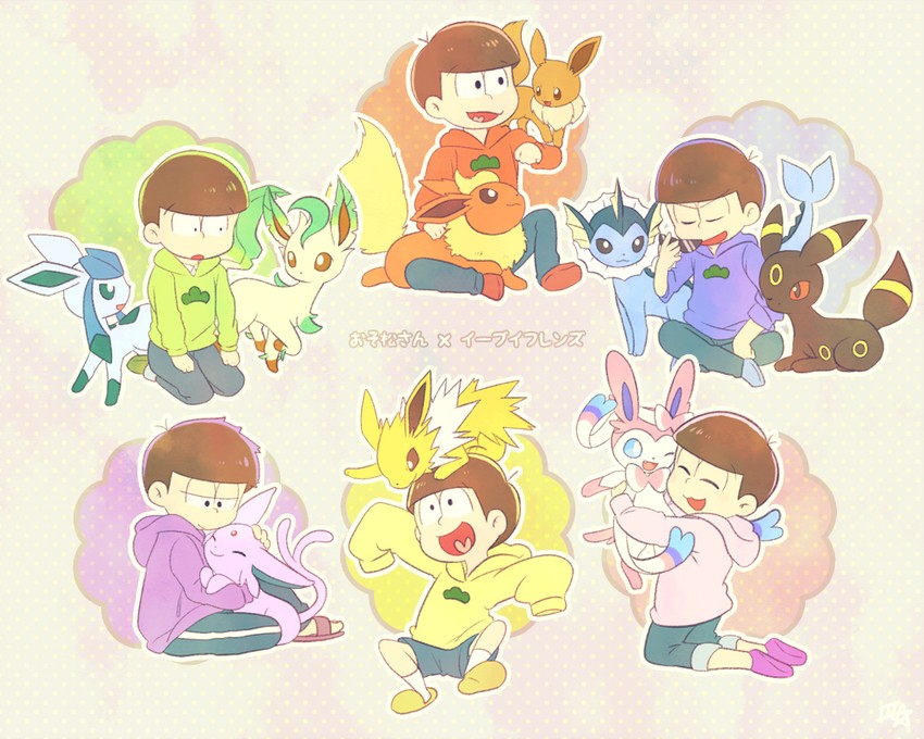 eevee, sylveon, umbreon, glaceon, vaporeon, and 10 more (pokemon and 3 more) drawn by samsung_(yuzuikka)
