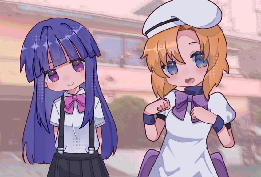furude rika and ryuuguu rena (higurashi no naku koro ni) drawn by satsujin_(user_tyhr7754)