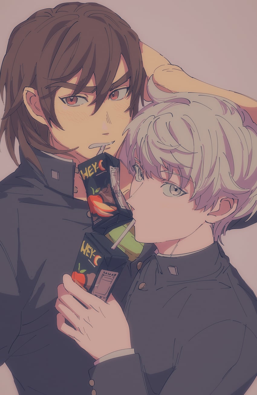 okino tsukasa and hijiyama takatoshi (juusan kihei bouei ken) drawn by sdkafka