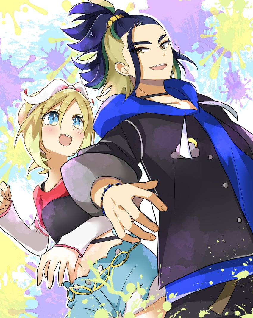 irida and adaman (pokemon and 1 more) drawn by kazune_(kazukana09)