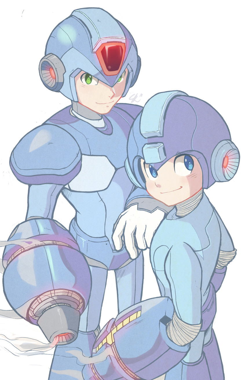 x and mega man (mega man and 1 more) drawn by sally_(luna-arts)