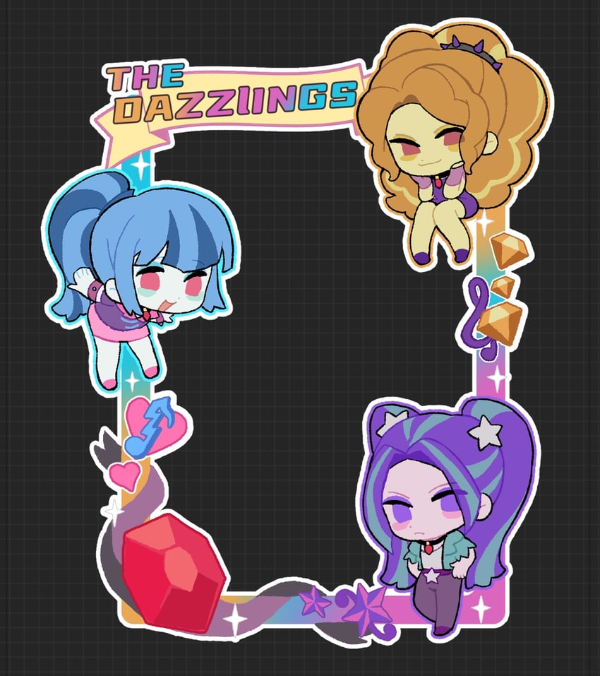 sonata dusk, adagio dazzle, and aria blaze (my little pony and 2 more) drawn by lwen
