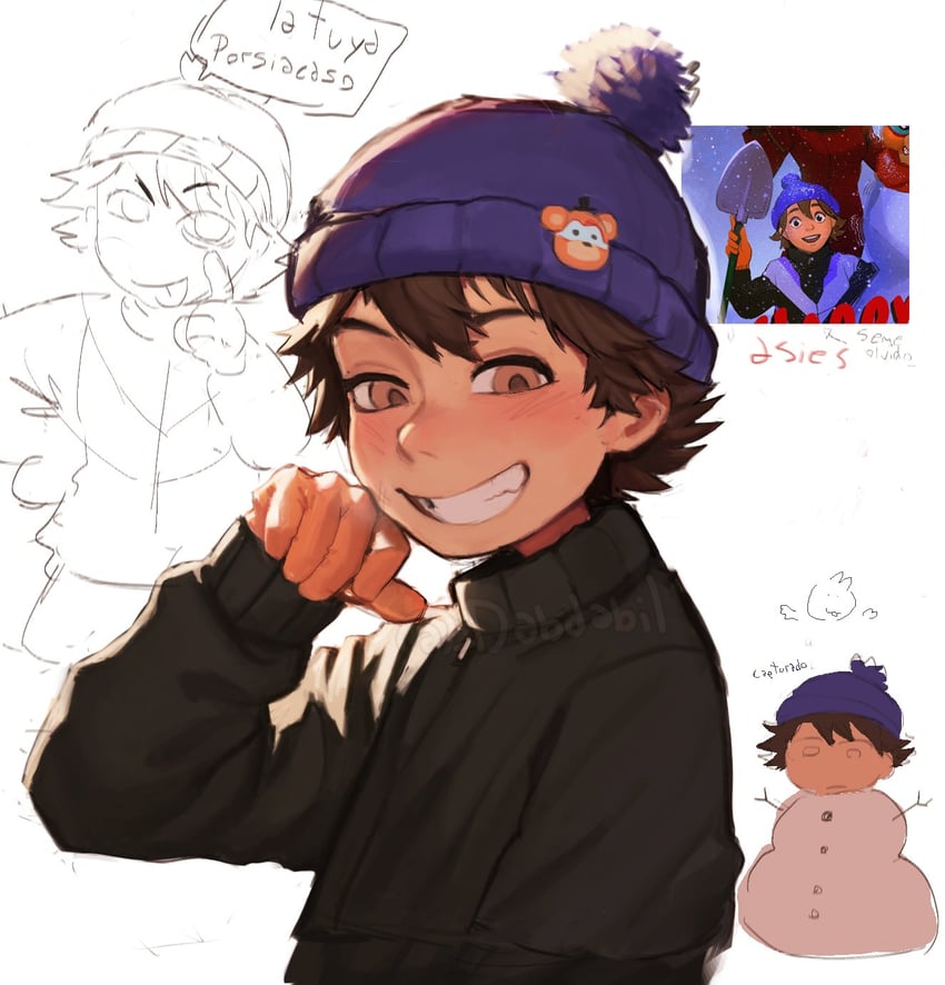 freddy fazbear and gregory (five nights at freddy's and 1 more) drawn by dabi_bill