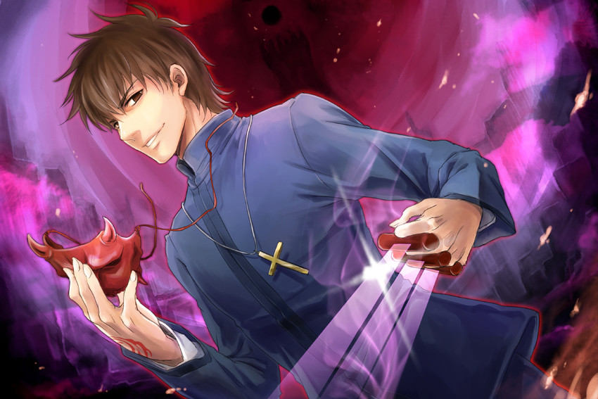 kotomine kirei (fate and 1 more) drawn by momopanda