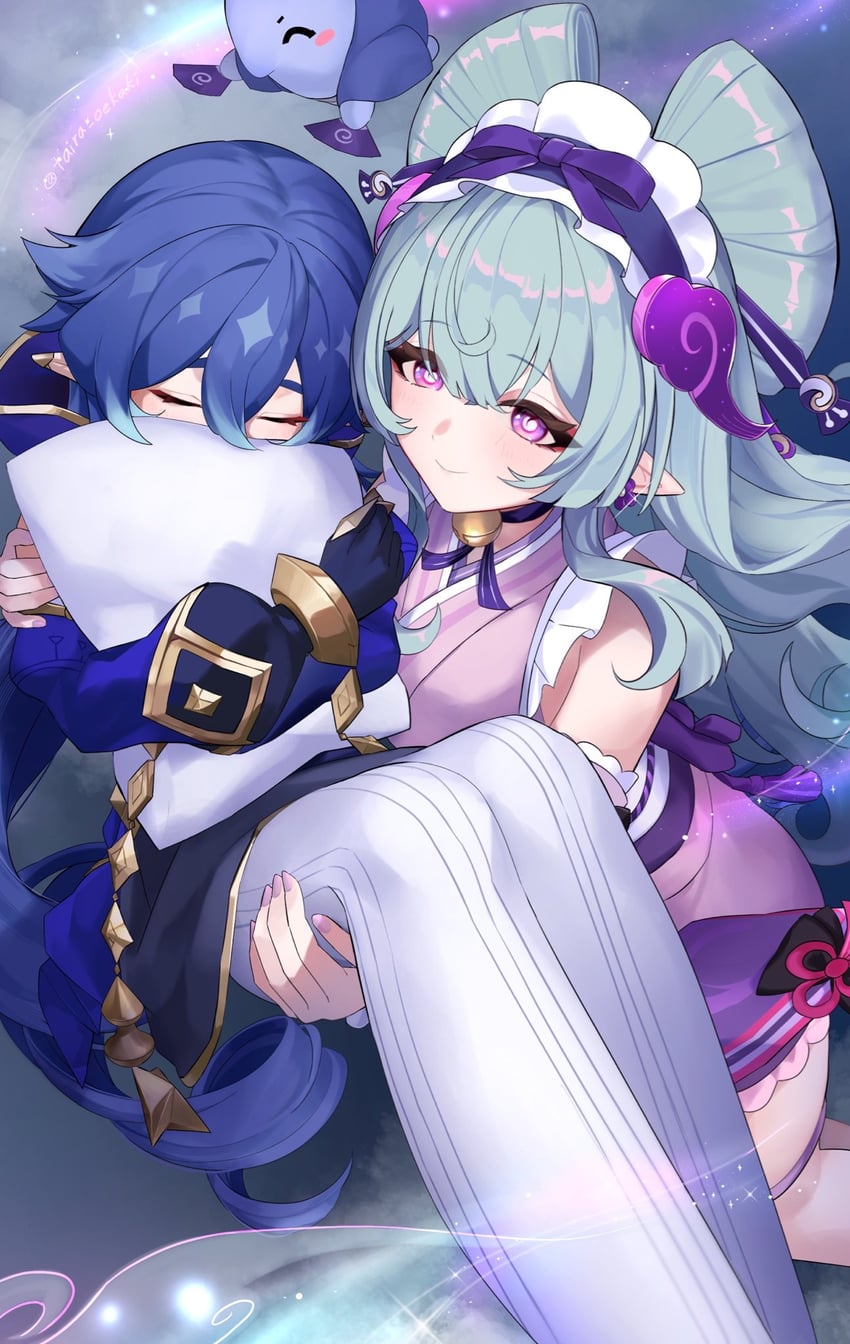 layla and yumemizuki mizuki (genshin impact) drawn by taira_(taira_oekaki)