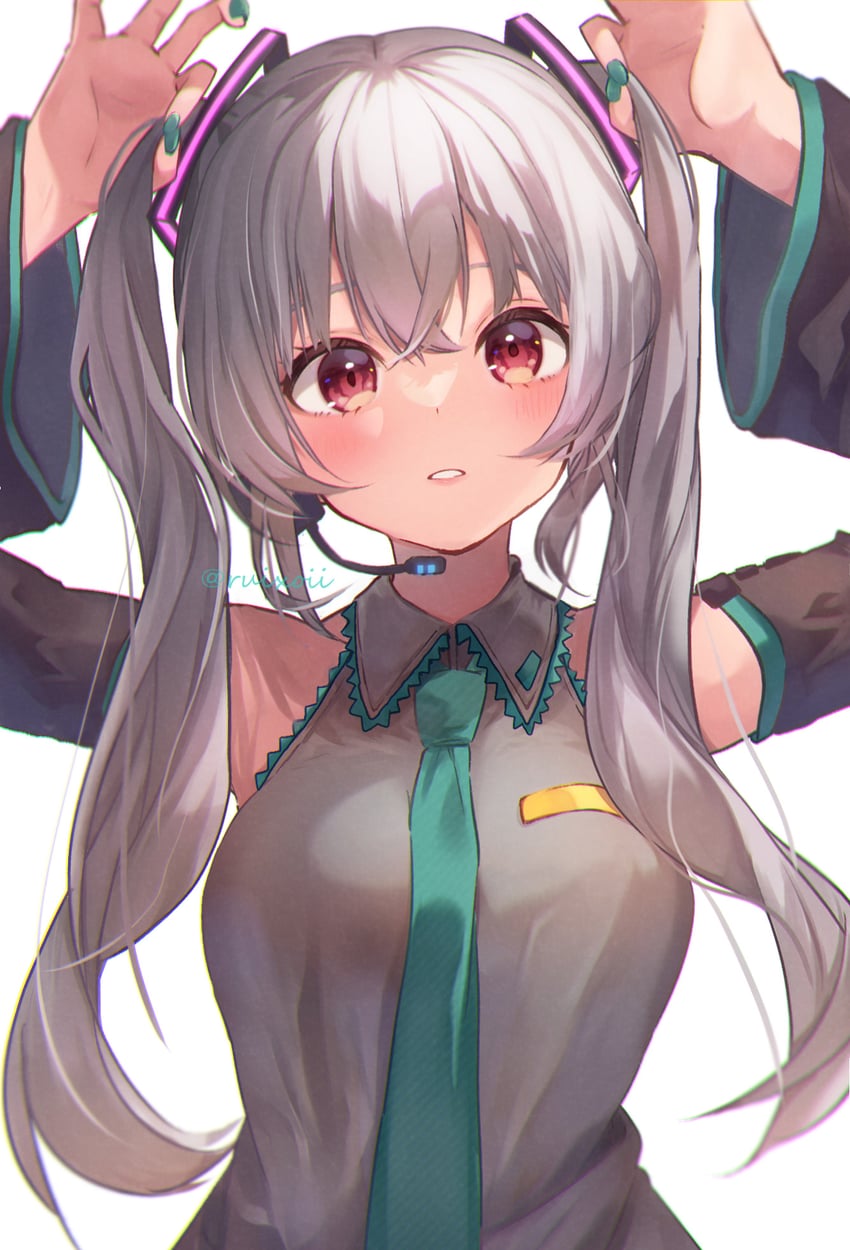 hatsune miku and tendou rui (vocaloid and 1 more) drawn by ruixoii