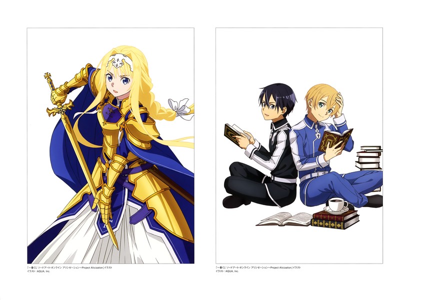 kirito, alice zuberg, and eugeo (sword art online and 1 more)