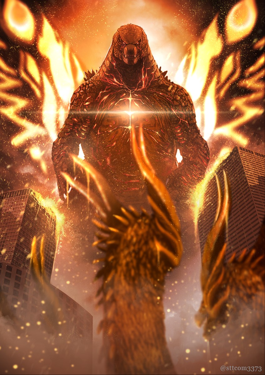 godzilla and king ghidorah (godzilla and 2 more) drawn by suttoko