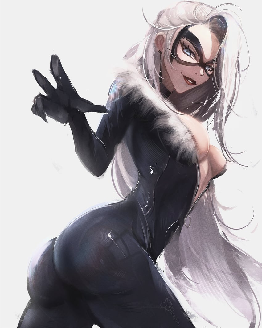 black cat and felicia hardy (marvel and 1 more) drawn by shiszukaa
