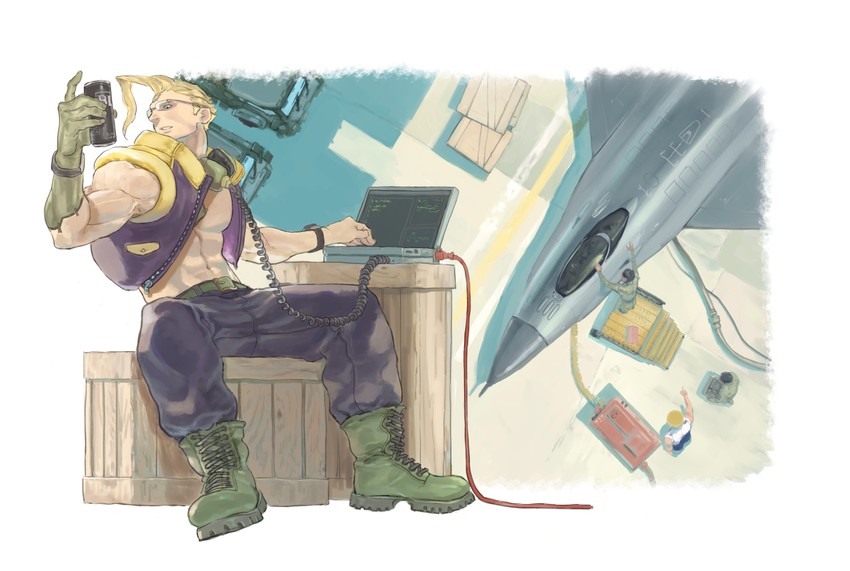 guile and charlie nash (street fighter and 1 more) drawn by sora-bakabon