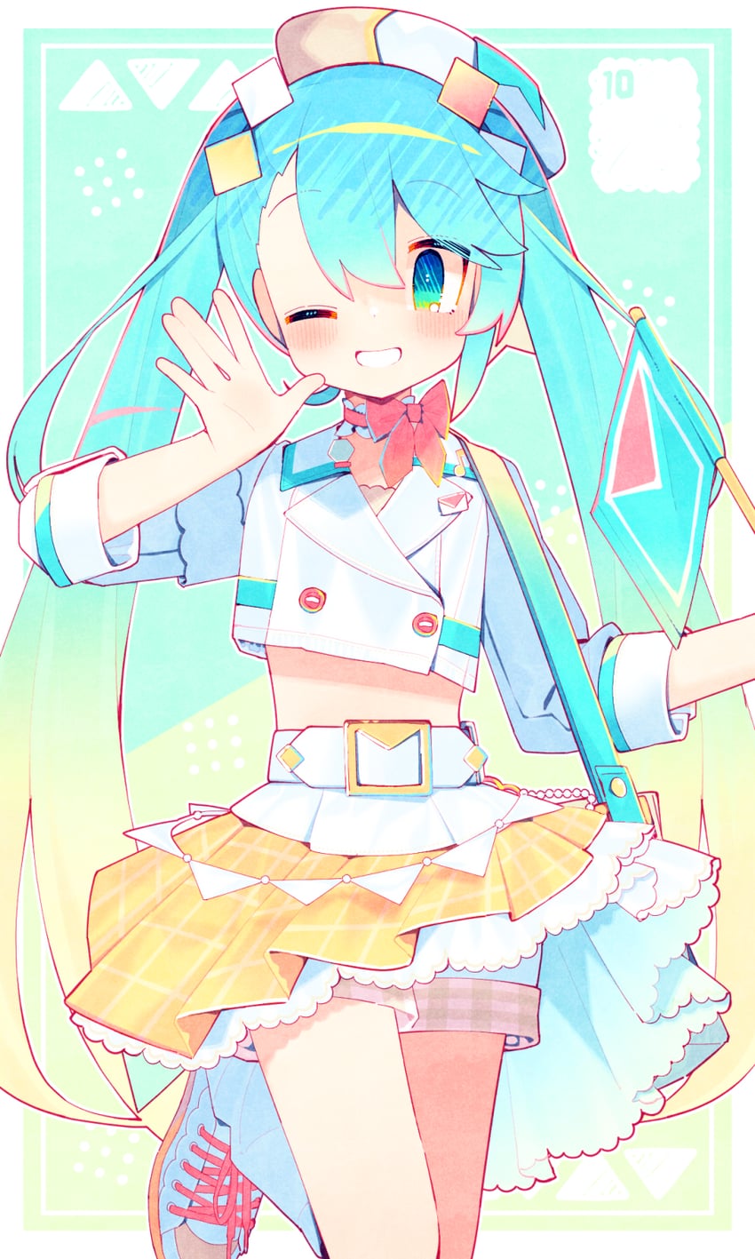 hatsune miku and magical mirai miku (vocaloid and 1 more) drawn by aoi_tsuyu