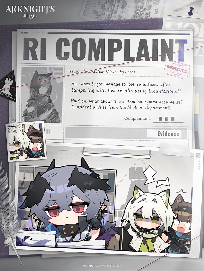 kal'tsit, logos, and rhodes island medic (arknights) drawn by kyou_039