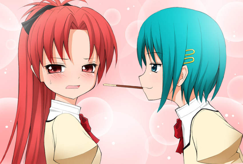 miki sayaka and sakura kyoko (mahou shoujo madoka magica) drawn by amane_satsuki